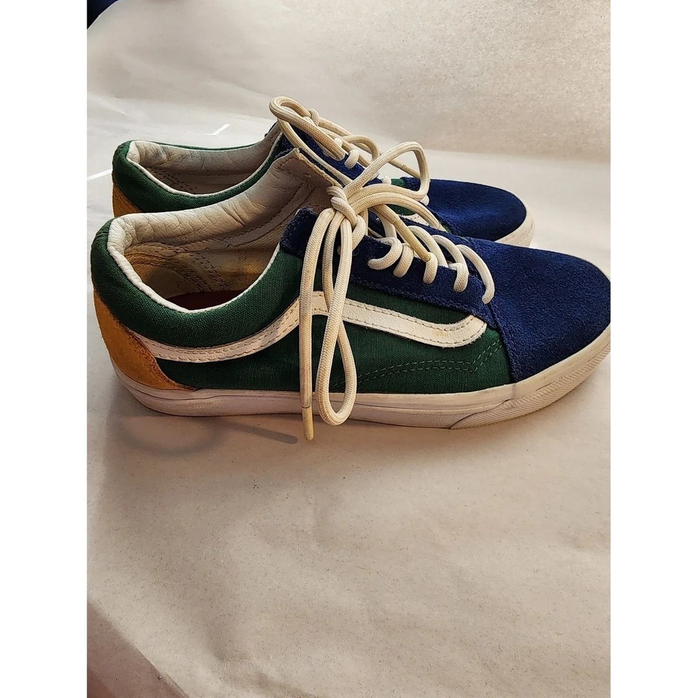 Vans Old Skool Yacht Club Multi Color Blue Green Yellow Skate Shoes Size 6.5